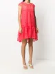 D.Exterior embroidered asymmetric-hem dress