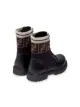 Fendi Kids FF motif lace-up leather boots