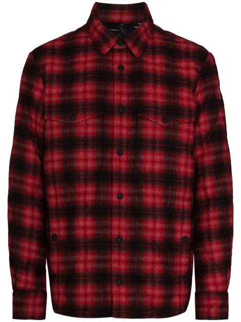 Moncler Grenoble check print quilted shirt jacket