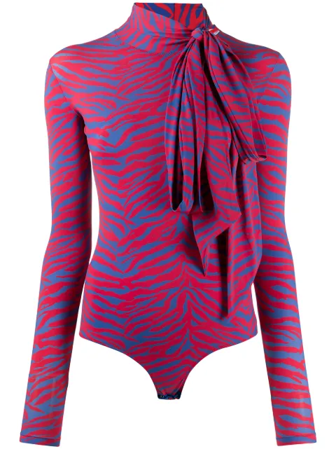 MM6 Maison Margiela zebra-stripe bodysuit