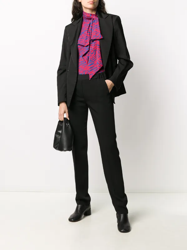 MM6 Maison Margiela zebra-stripe Bodysuit | Red | FARFETCH GR