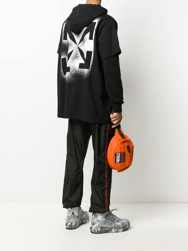 off white layered hoodie