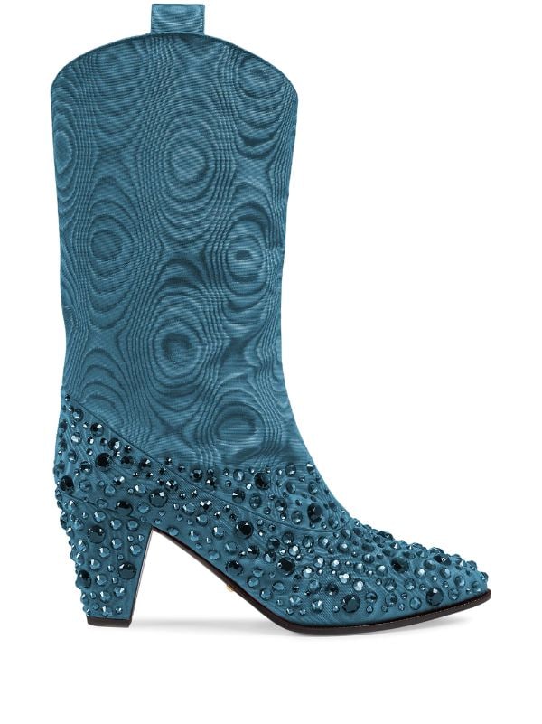 Gucci crystal-embellished cowboy boots 