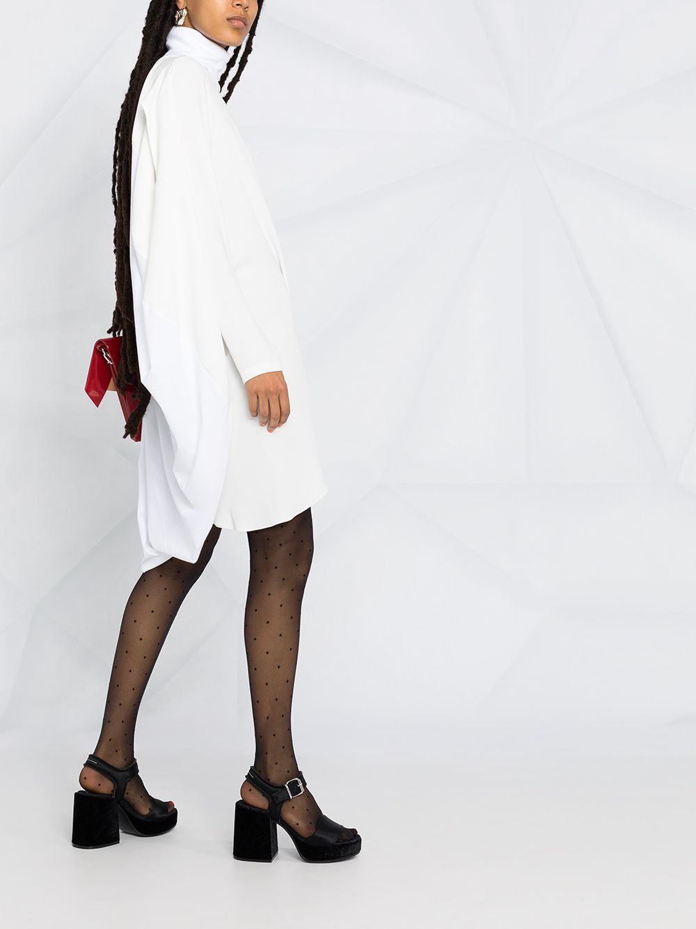 фото Mm6 maison margiela draped long-sleeve dress