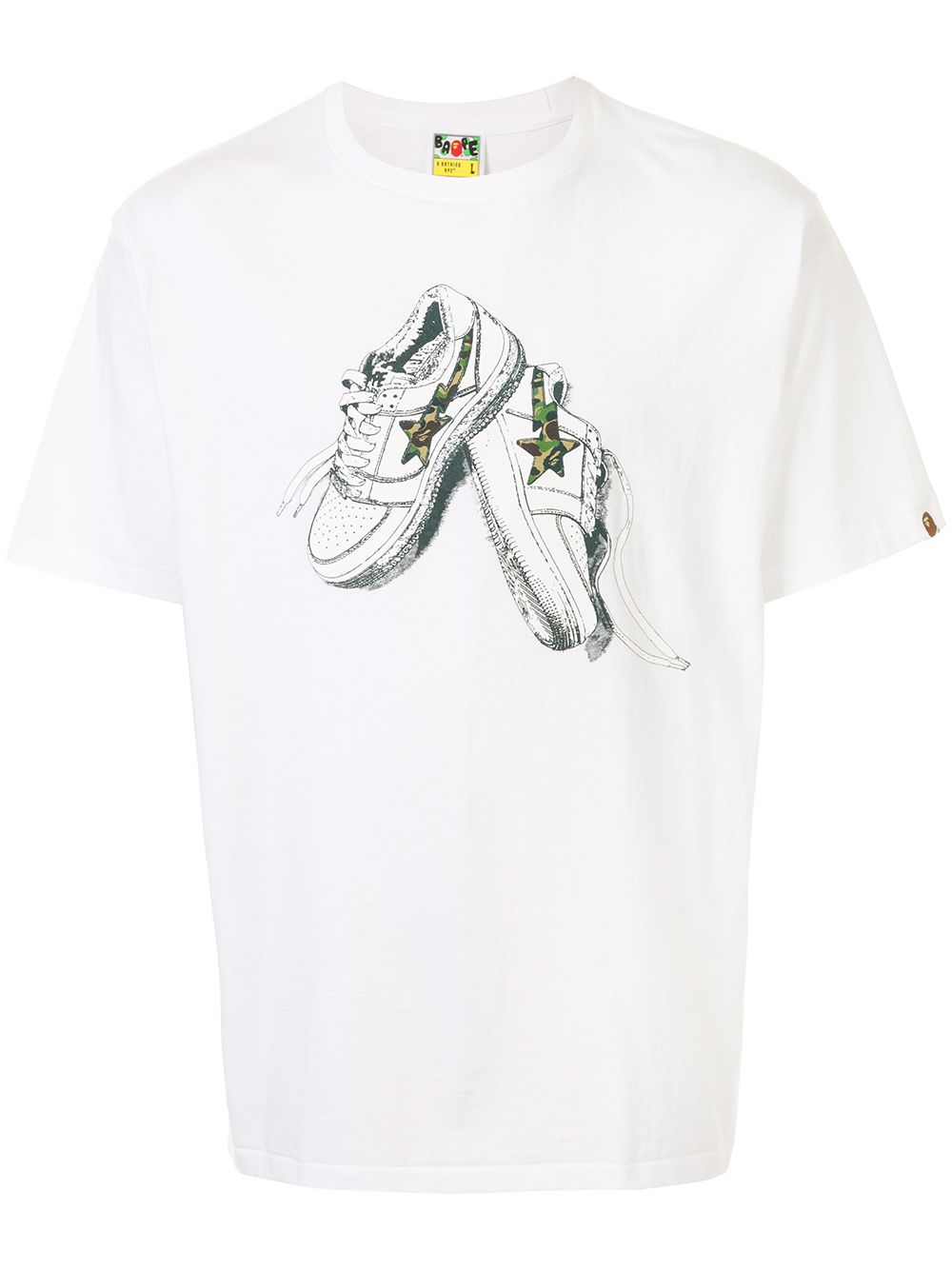 Bape Trainer-print T-shirt In White