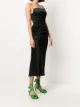Materiel draped waist slip dress