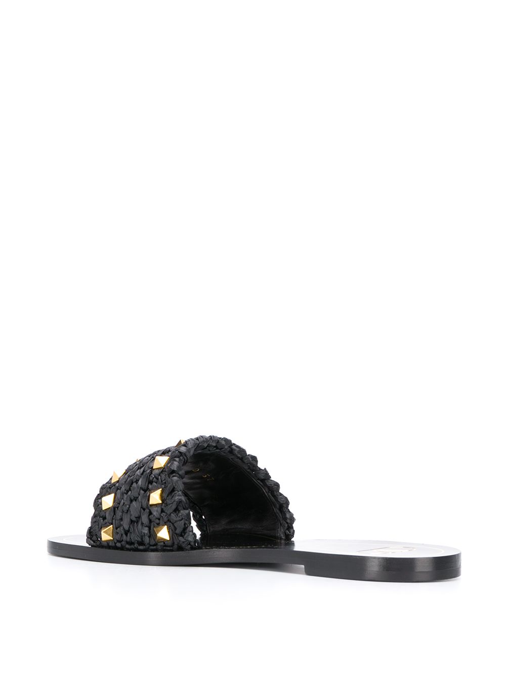 valentino rockstud raffia sandal