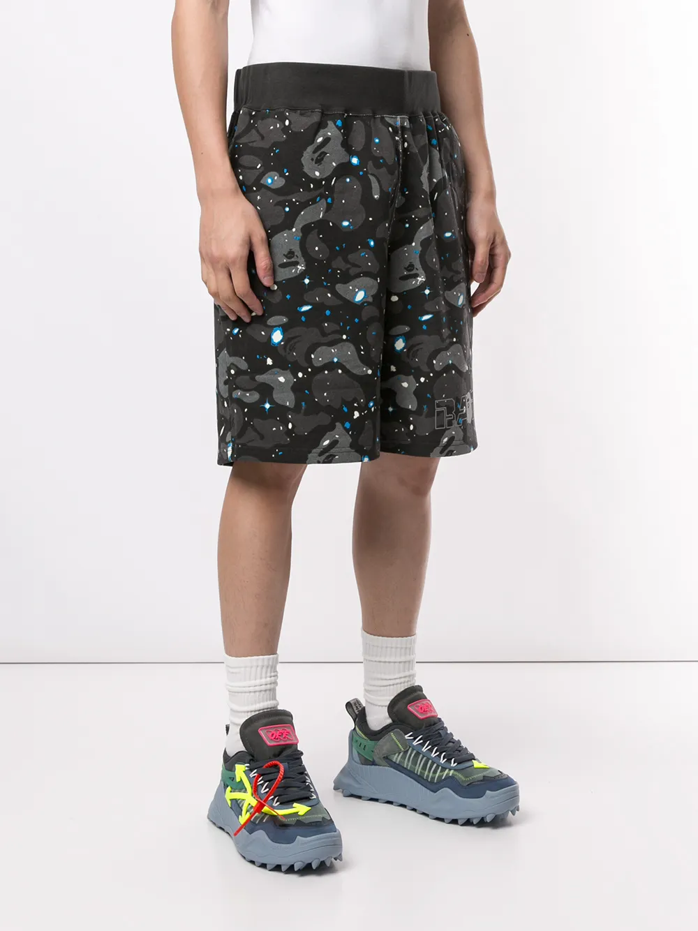 A BATHING APE Space Camo Track Shorts Farfetch