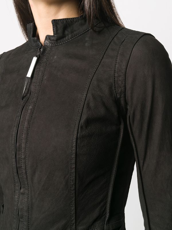 black fitted zip up jacket