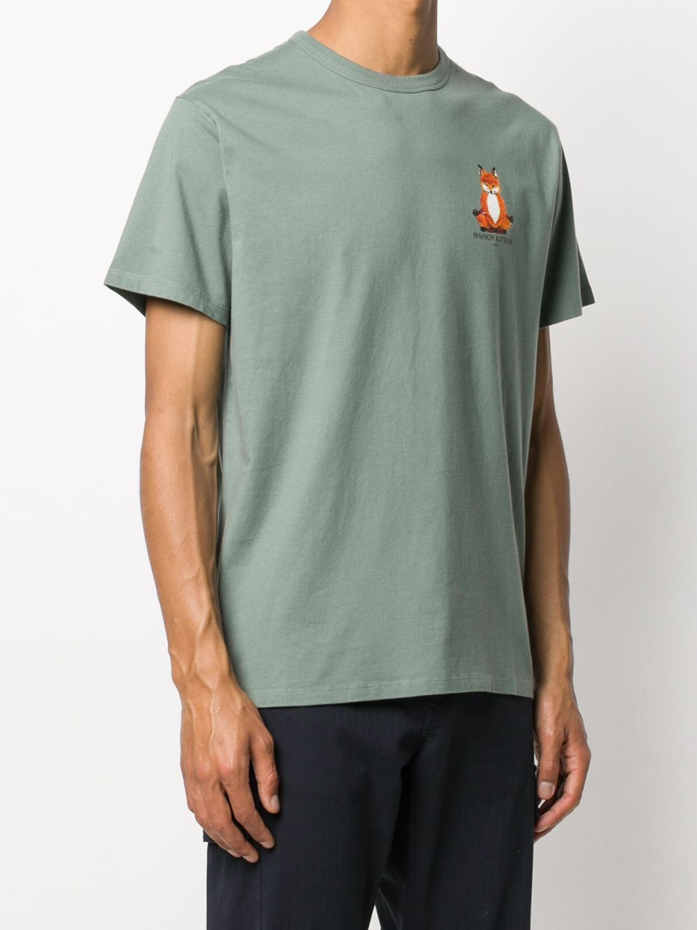 фото Maison kitsuné yoga fox-print t-shirt