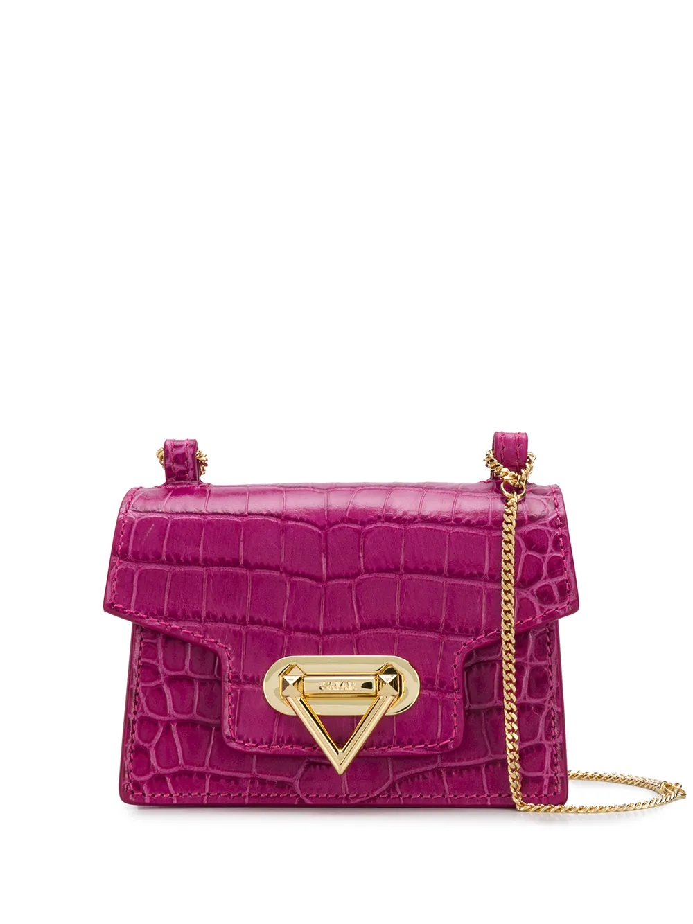 Salar Bebe Crocodile Effect Shoulder Bag In Pink Modesens