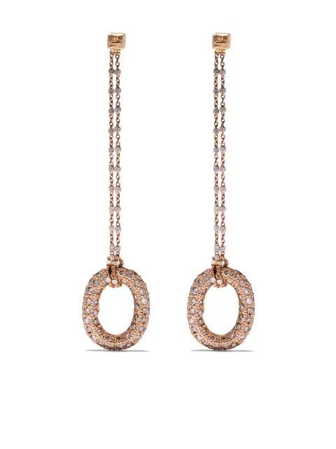 Carolina Bucci 18kt 'Pave Links' Rotgoldohrringe mit Diamanten