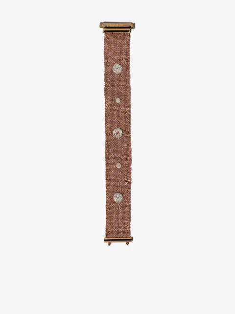 Carolina Bucci 18kt rose gold and silk woven diamond studded VIII bracelet
