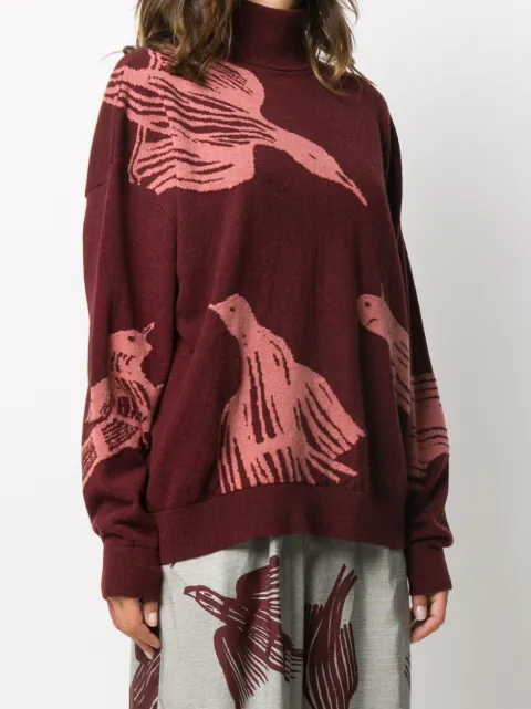 Christian Wijnants Bird Pattern Turtleneck Jumper Farfetch
