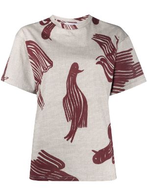 bird print t shirts women's