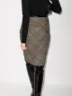 Saint Laurent check wool button-up pencil skirt