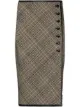 Image 1 of Saint Laurent check wool button-up pencil skirt
