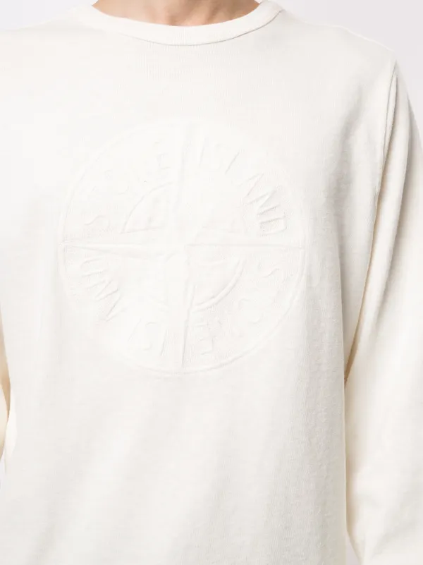 stone island tonal logo sweatshirt