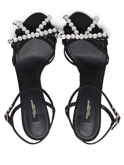 Dolce & Gabbana crystal-embellished 105mm sandals black | MODES