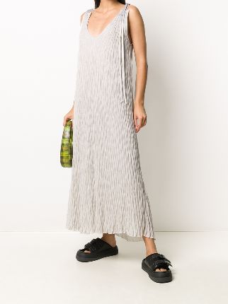 metallic textured maxi dress展示图