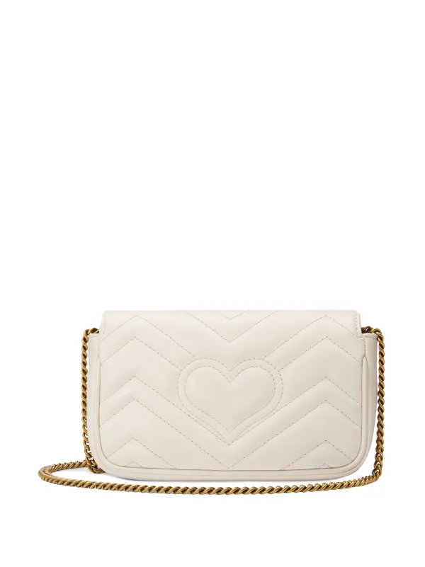 GG Marmont Super Mini Shoulder Bag in White - Gucci