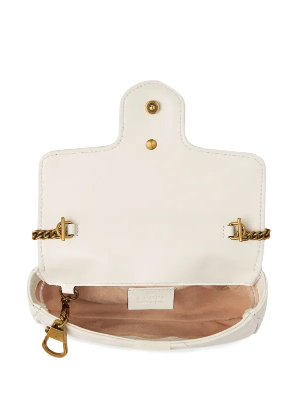 GG Marmont Super Mini Shoulder Bag in White - Gucci