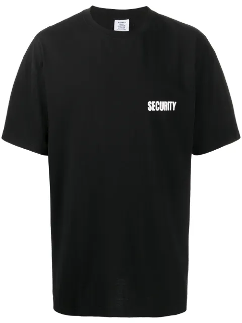 Vetements Футболка Security с Круглым Вырезом - Farfetch
