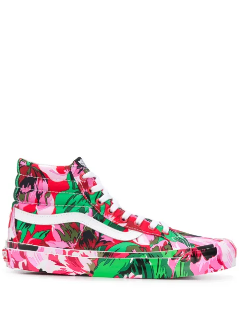 Kenzo высокие кеды c абстрактным цветочным принтом из коллаборации с Vans