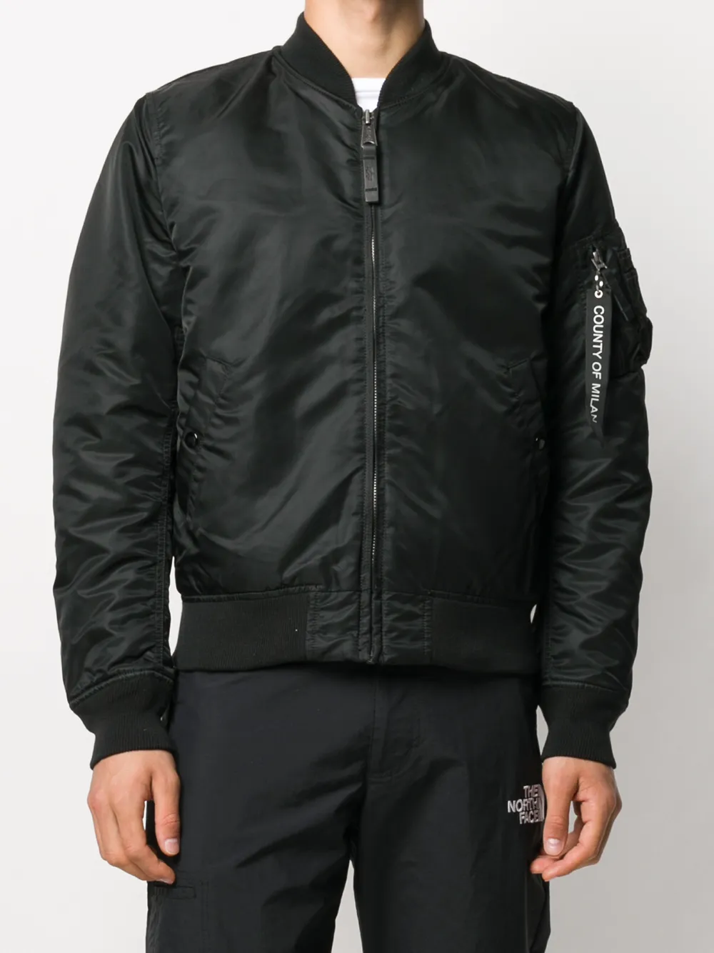 Shop Marcelo Burlon County Of Milan Graphic Print Bomber Jacket In 黑色