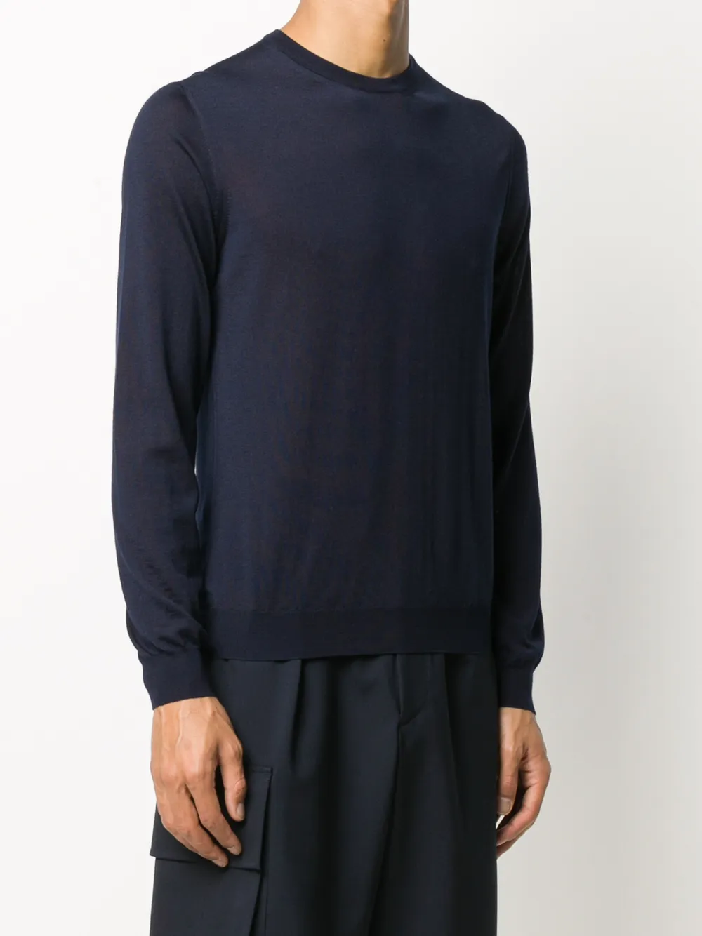 Malo Fijngebreide trui Blauw