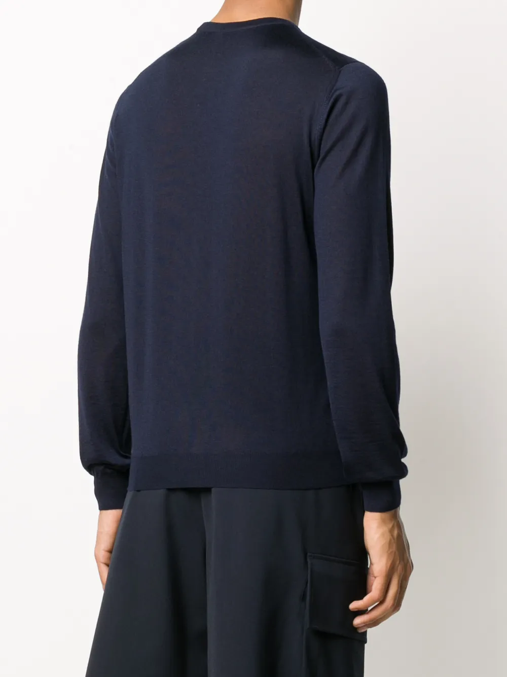 Malo Fijngebreide trui Blauw