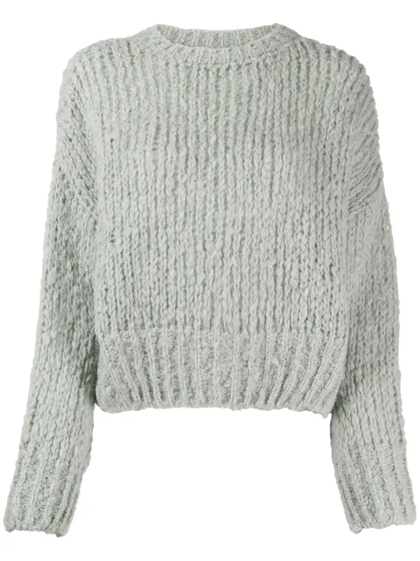cropped black wool jumper