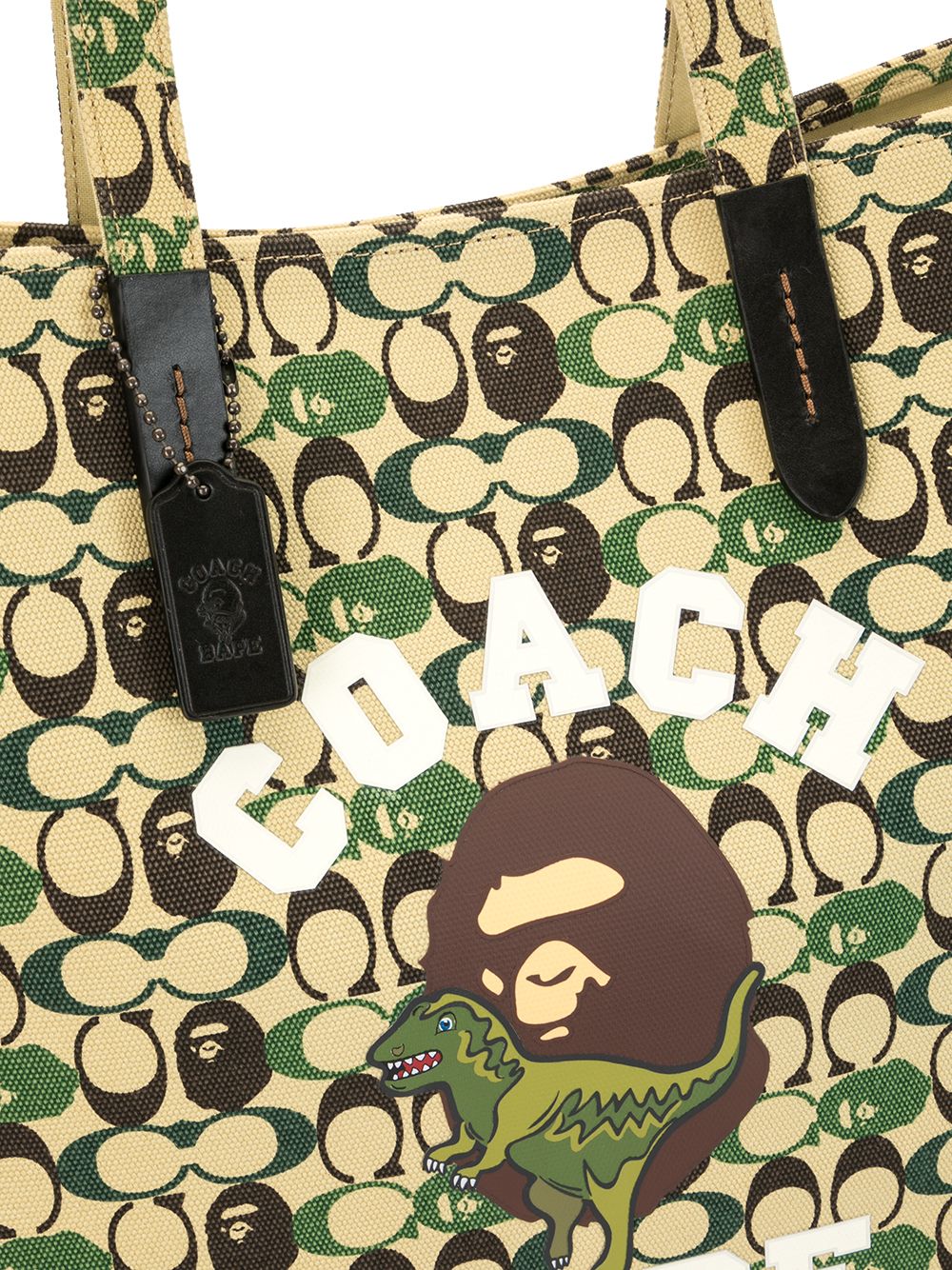 фото Bape x coach ape head tote bag