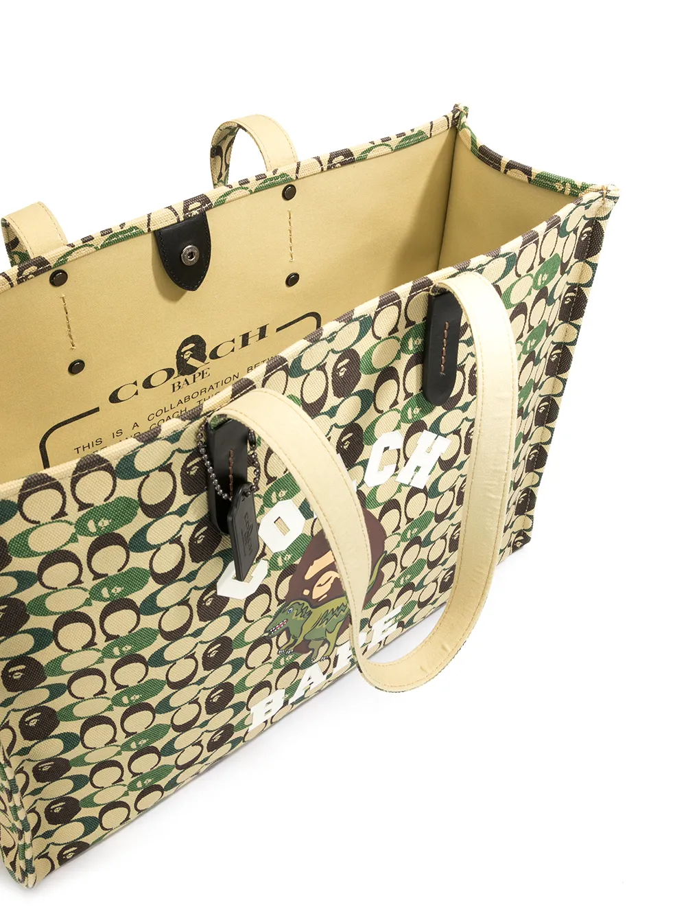 фото Bape x coach ape head tote bag