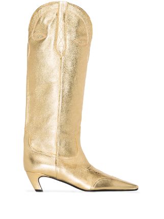 khaite gold boots