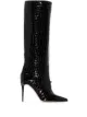 Image 1 of Jennifer Chamandi Cece 105mm crocodile-embossed boots