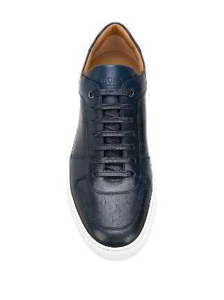 embossed lace-up trainers展示图