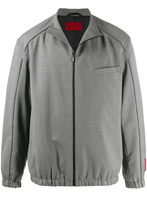 HUGO pinstriped pattern zipped jacket