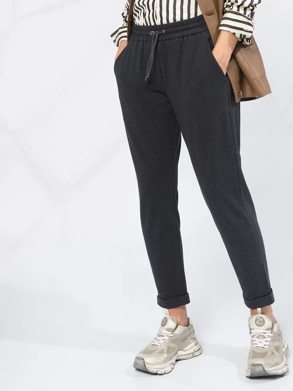Brunello Cucinelli Slim-fit trainingsbroek Zwart