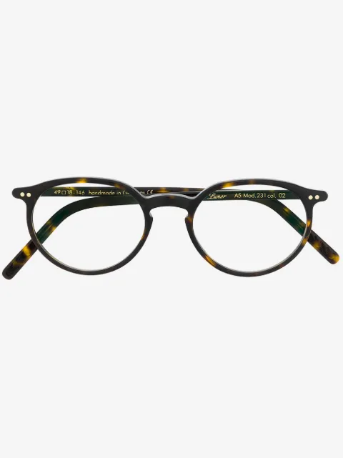 Lunor A5 tortoiseshell round-frame glasses