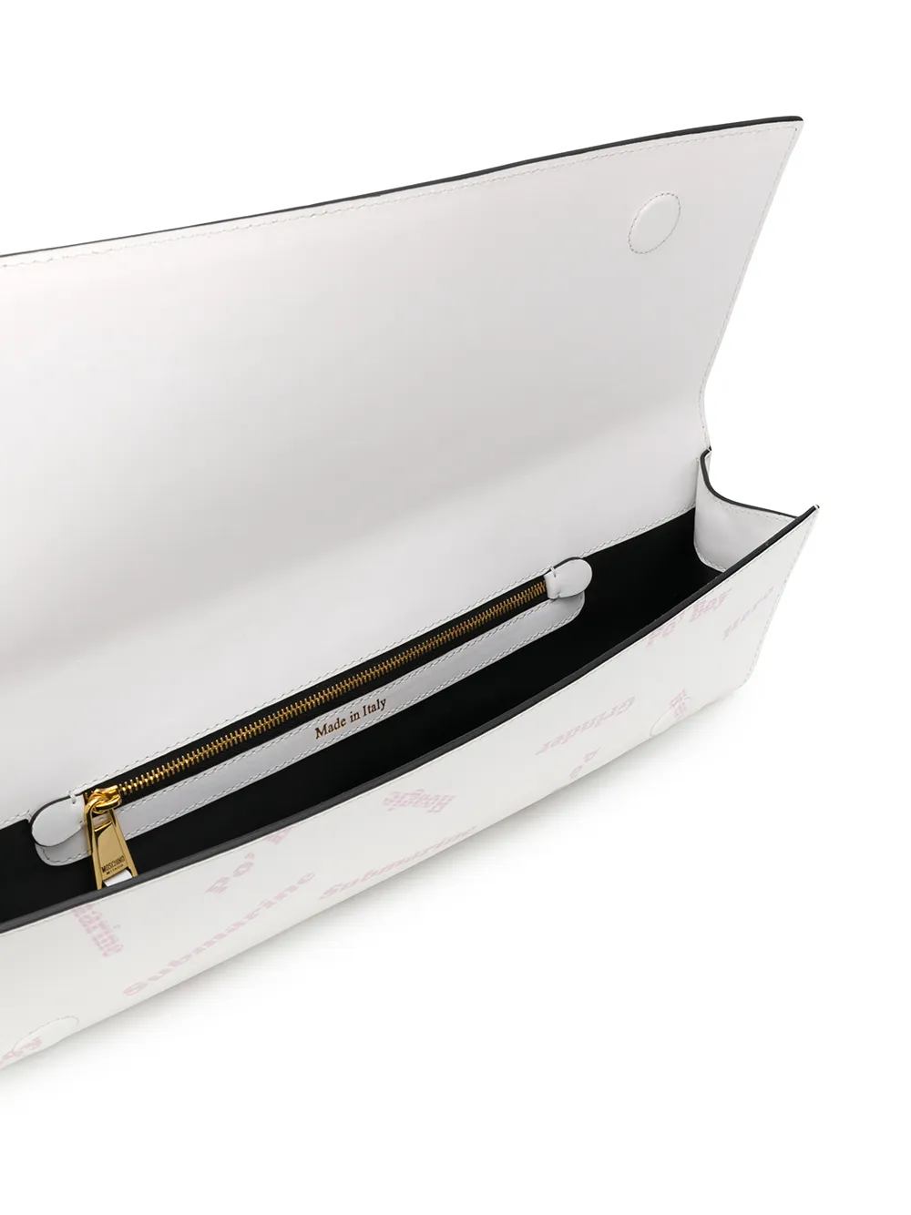 Moschino Clutch met logoprint Wit