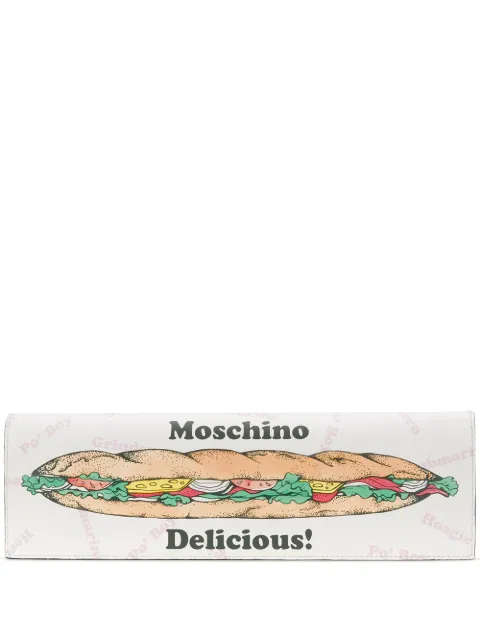 Moschino sandwich logo-print clutch bag