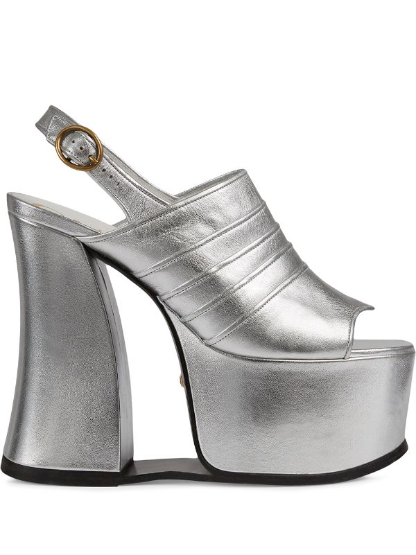 silver platform sandal