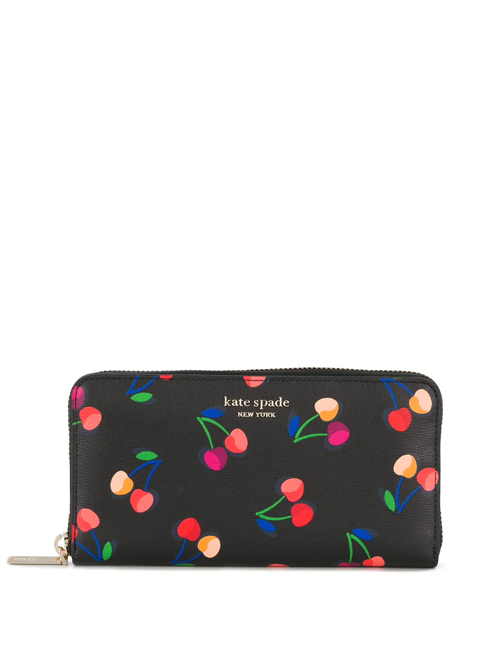 Kate Spade Cherry-print Wallet In Black