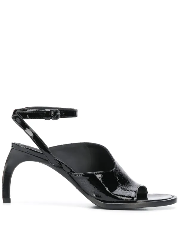 black open toe sandals with ankle strap