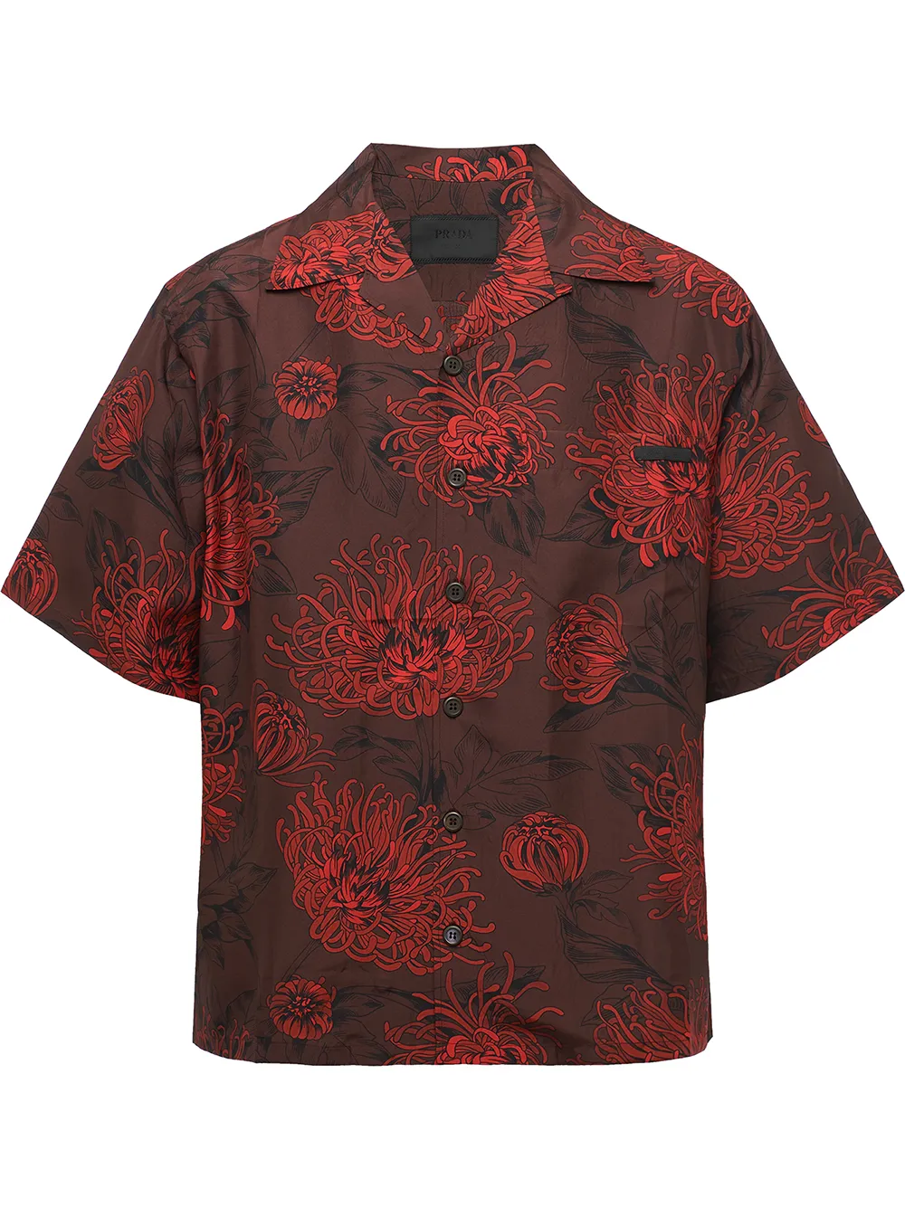 Click to view more detailed imagery on our partner's website Prada Floral-print Shirt In Red