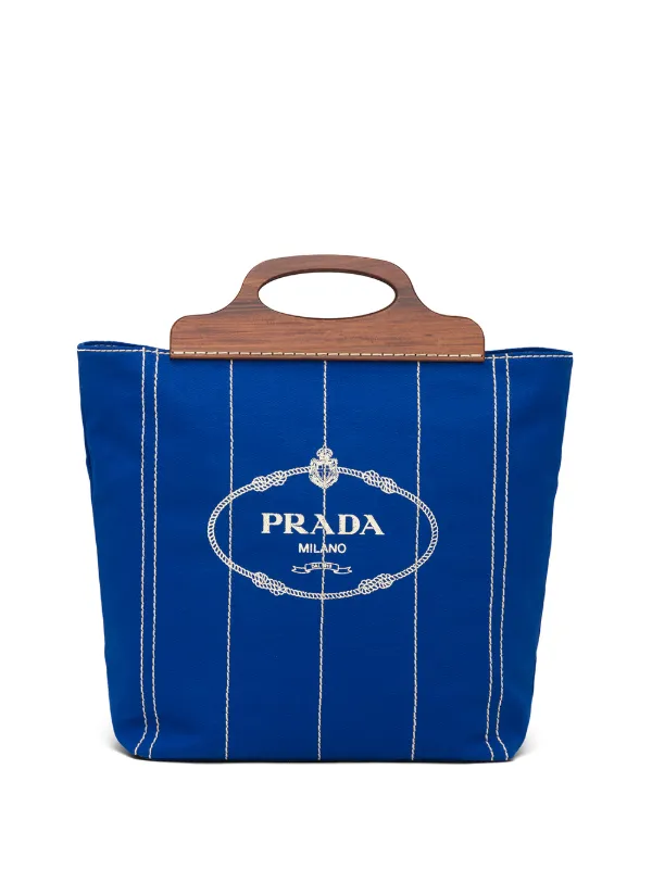 prada logo canvas tote