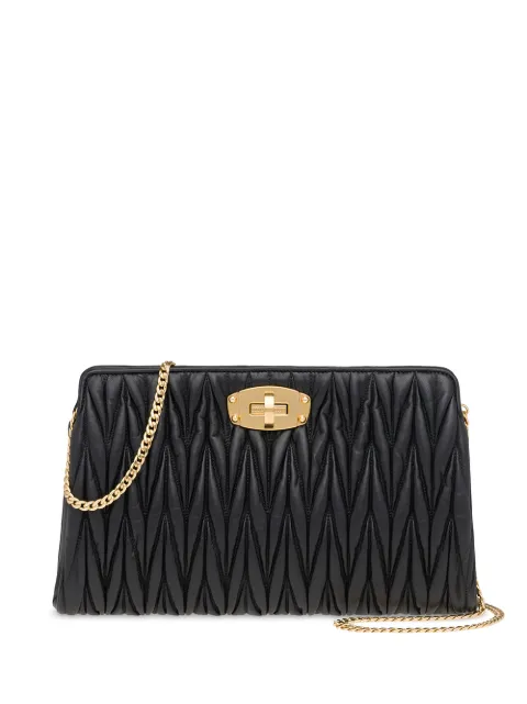 Miu Miu Matelassé logo-lettering clutch