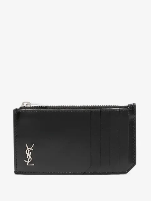 Saint Laurent tarjetero con monograma y cierre