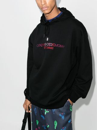 embroidered logo drawstring hoodie展示图